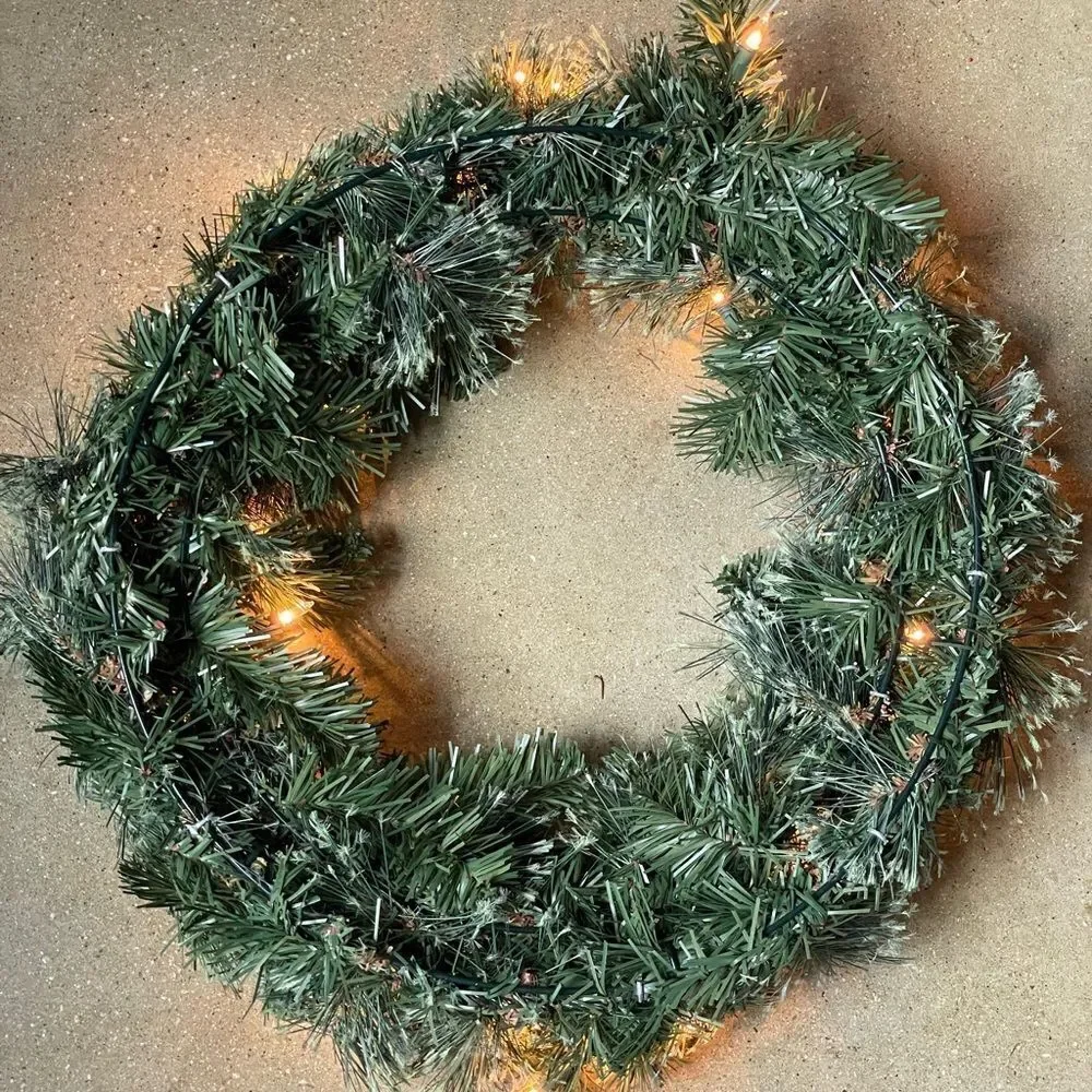 Pre-Lit Christmas Door Wreath (Plug-In Wreath!)